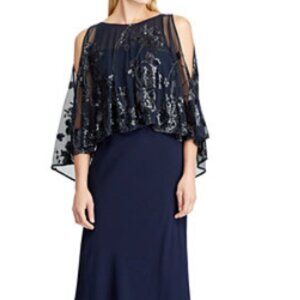 Ralph Lauren Blue Maxi Sleeveless Formal Dress Size 16